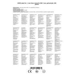100 * 1-Ohr-Schlauchklemme für NW7mm verzinkt