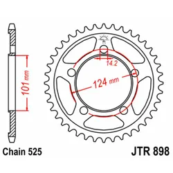 JT SPROCKETS Standard-Stahlkrone 898 - 525