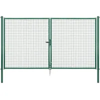 GAH Alberts Doppeltor für Maschendraht- und Alberts Fix-Clip Pro-Zaun Grün 175 cm x 300 cm