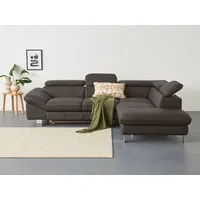 COTTA Ecksofa, Kopfteilverstellung, optional Schlaffunktion & Bettkasten braun