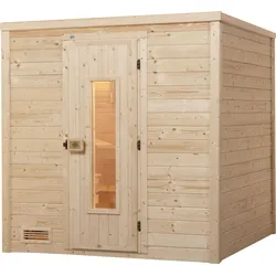 Sauna WEKA "Bergen", beige (natur), Saunaofen, externe Steuerung, 7,5 kW, Saunen, 7,5 kW-Ofen mit digitaler Steuerung
