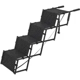[en.casa] Colchester Hundetreppe 4-stufig Schwarz