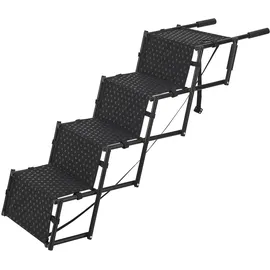 [en.casa] Colchester Hundetreppe 4-stufig Schwarz