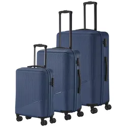 Trolleyset TRAVELITE "BALI 4w L/M/S", blau, ABS, unifarben, Koffer-Sets, Kofferset Reisegepäck Reisekoffer Hartschallenkoffer TSA Schloss