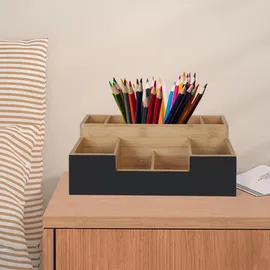 Relaxdays Schreibtisch Organizer Holz Mehrfarbig 7 Fächer