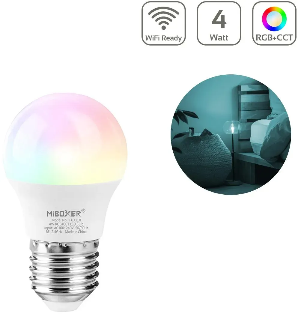 MiBoxer RGB+CCT Lampe 4W E27 | WiFi ready | FUT110