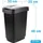 2friends 2er Set, 25L - Küchenmülleimer, Mülleimer Küche Abfalleimer mit Schwingdeckel - Schwarz/Silber - für Recycling & Mülltrennung, - Schwarz