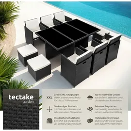 Tectake Rattan Sitzgruppe New York 10-tlg. Schwarz