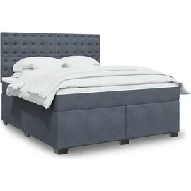 vidaXL Boxspringbett 180 x 200 cm Dunkelgrau