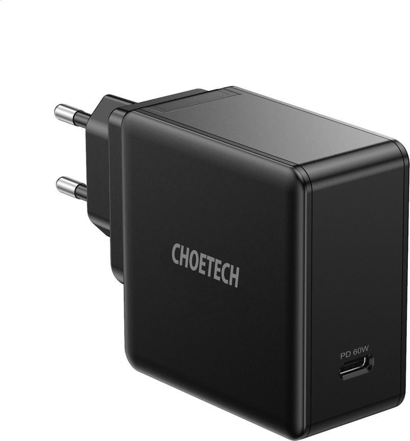 Choetech schnelles USB Typ C Wandladegerät PD 60W 3A schwarz (Q4004-EU) (60 W, Power Delivery 3.0), USB Ladegerät, Schwarz