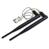 Waveshare Wireless AX210 NIC, Tri-Band Wi-Fi 6E, 802.11AX Standard, BT 5.3, Comes with IPEX to SMA 20cm Cable and 17cm 2.4/5G 6DB SMA Antenna