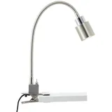 Lightbox Klemmlampe - einstellbar - inkl. LED - GU10-300 lm - 3000 K - flexible Schreibtischlampe mit Kippschalter - 37 x 27 cm - für das Büro - aus Metall/Kunststoff - in Nickelfarben/Chromfarben