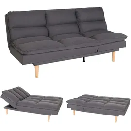 Mendler Schlafsofa HWC-M79, Gästebett Schlafcouch Couch Sofa, Schlaffunktion Liegefläche 180x110cm ~ Stoff/Textil dunkelgrau