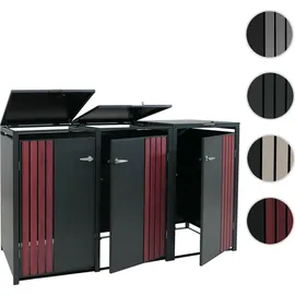 MCW 3er-Mülltonnenverkleidung O67 200 x 122 x 84 cm anthrazit