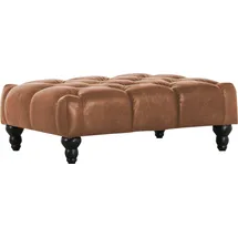 GUTMANN FACTORY Hocker GUTMANN FACTORY "Amazonas", braun (cognac), B:98cm H:35cm T:75cm, Hocker, Sitzhocker, in Chesterfield Optik