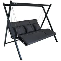 Gardissimo 3 Sitzer Alicia 3" - inkl. Liegefunktion, Gartenschaukel - Schaukel zum Sitzen, Liegen und Entspannen, einfache Montage - bis 270 kg belastbar