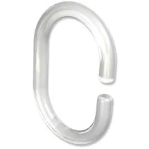 Interdeco Duschvorhangringe, aus Kunststoff, Transparent Glasklar, oval, offene Duschringe, für Duschstangen und Duschvorhänge, 60 x 42 mm, Typ 2126501, 20 Stück