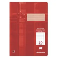 Clairefontaine 25x Schulheft DIN A4, 32 Blatt, Lineatur kariert 5x5mm Rot, 331626C