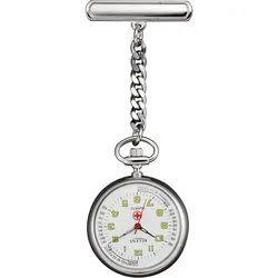 Krankenpflegeuhr REGENT "P756", silber (edelstahlfarben), Taschenuhren, Damen, Quarzuhr, Damenuhr, Herrenuhr, Geschenkidee