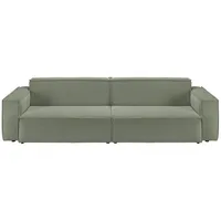 KAWOLA Sofa SAMU Feincord olivgrün