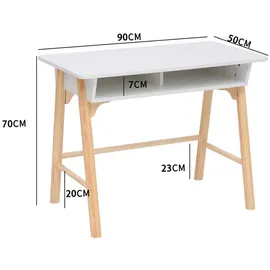 Mobili Rebecca Kinderschreibtisch Meryta 70 x 90 x 50 cm Kiefer MDF weiß braun blau
