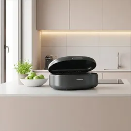 Siegwerk Metall Brotkasten PANEA M - 33 cm – night echo - schwarz