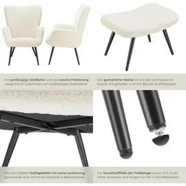 Tectake tectake® Sessel Hygge gepolstert,