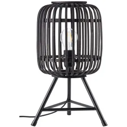 BRILLIANT WOODROW Tischleuchte 41 cm Metall / Bambus Holz dunkel / schwarz, 93775/76