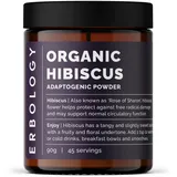 Erbology Bio Hibiskus Pulver 90.7 g - 45 Portionen - Destress - nachhaltig angebaut direkt vom Bauernhof in Indien - Kleine Charge - Vegan - GMO-frei