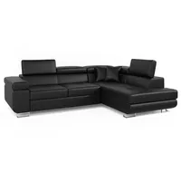 Menzzo Antoni Schlafsofa, Kunstleder, Schwarz 200