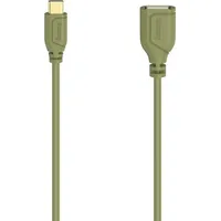 Hama USB-C-OTG-Kabel Flexi-Slim USB 2.0 480Mbit/s 0.15m grün (200641)
