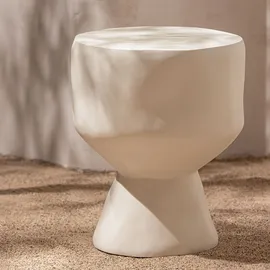 Woood Gartenbeistelltisch Aur - verstärktes Faserpolymer Natur, Ø 40 cm",