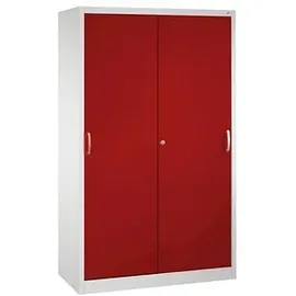 Californian Products Acurado Aktenschrank 120 x 40 x 195 cm lichtgrau / rot