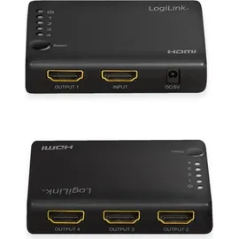 Logilink HDMI-Splitter 1x4-Port, 4K/30 Hz, HDCP CEC, slim,