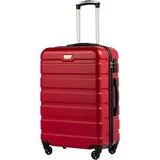 COOLIFE Premium Hartschalenkoffer Handgepäck TSA-Schloss, 4 Rollen Spinell Rot