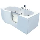 AcquaVapore Whirlpool-Badewanne Sitzwanne Whirlpool Badewanne Tür S12-WP-R-ALL 85x170cm, (1-tlg), mit Ablaufgarnitur weiß