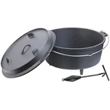 Rosenstein & Söhne Dutch Oven 12 l Gusseisen schwarz