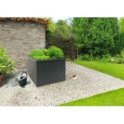 Mendler Hochbeet HWC-N24, Metallhochbeet Gemüsebeet Blumenkasten Pflanzkübel, Schneckenkante 78x110x110cm Eisen 44kg, anthrazit