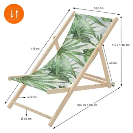 ECD Germany Sonnenliege 57,5 x 83 x 100 cm Weiß