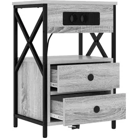 vidaXL Nachttisch 2 pcs Grau Sonoma 40 x 31 x 60 cm