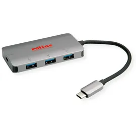 Roline USB 3.2 Gen 1 Hub, 3fach, Typ C Anschlusskabel (PD+Data)