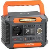 FF FLASHFISH P66 Tragbar Powerstation, 288.6Wh/78000mAh Lithium-Ionen-Zellen Solar Generator 260W AC Output, 520W Surge, 2xDC Output and 4xUSB, LED Lichter, Stromgenerator für Outdoor