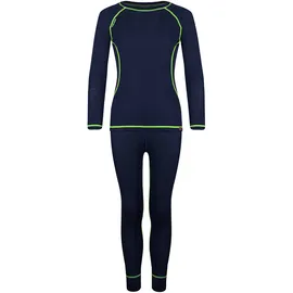 TROLLKIDS Merino Funktionsunterwäsche-set - Navy / Viper Green - 98 cm