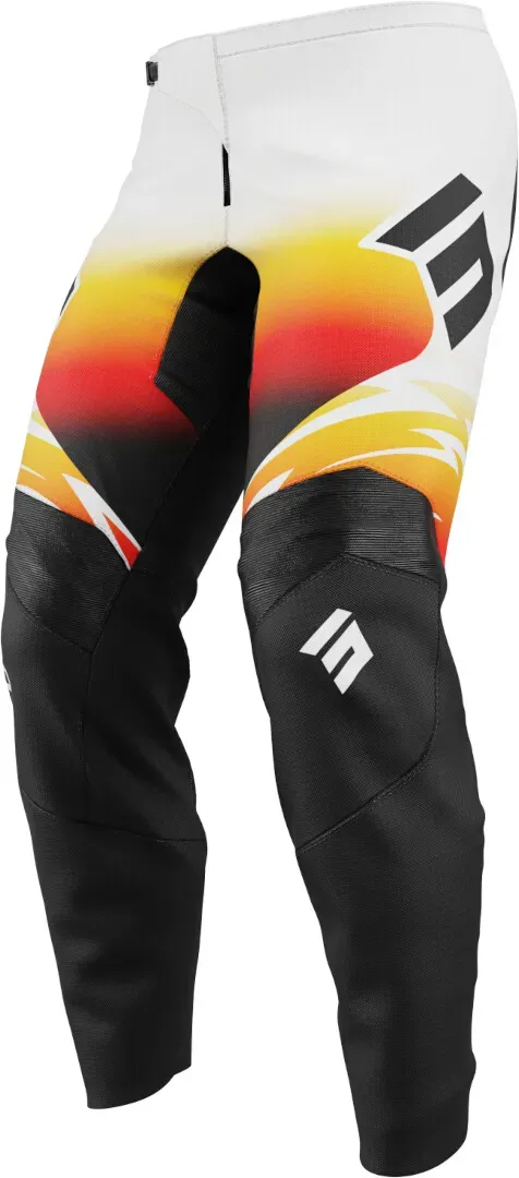 Shot Draw X-Trem Kinder Motocross Hose, schwarz-weiss-orange, Größe 4/5
