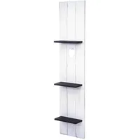 Mendler Wandregal 150 x 33 x 13 cm Weiß/Dunkelgrau