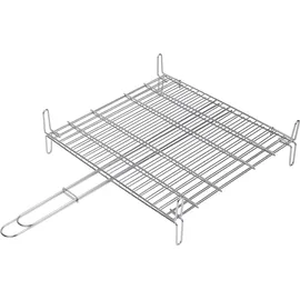 Sauvic Doppelgrill 35x40 cm aus Edelstahl Silber