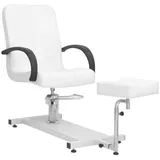 vidaXL Massagegerät Massagestuhl mit Fußstütze Weiß 127x60x98 cm Kunstleder weiß
