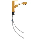 vidaXL Einhandmischer mit Herausziehbarer Brause gold 149077