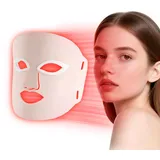 red mito LED Lichttherapie Gesichtsmaske mit Rotlichtlampe, 7 Farben LED Maske Gesicht für Gesichtsschönheit, Anti-Aging, Faltenreduzierung Rosa