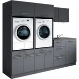 laundreezy Mehrzweckschrank-Set 236 x 200 x 68 cm Grau